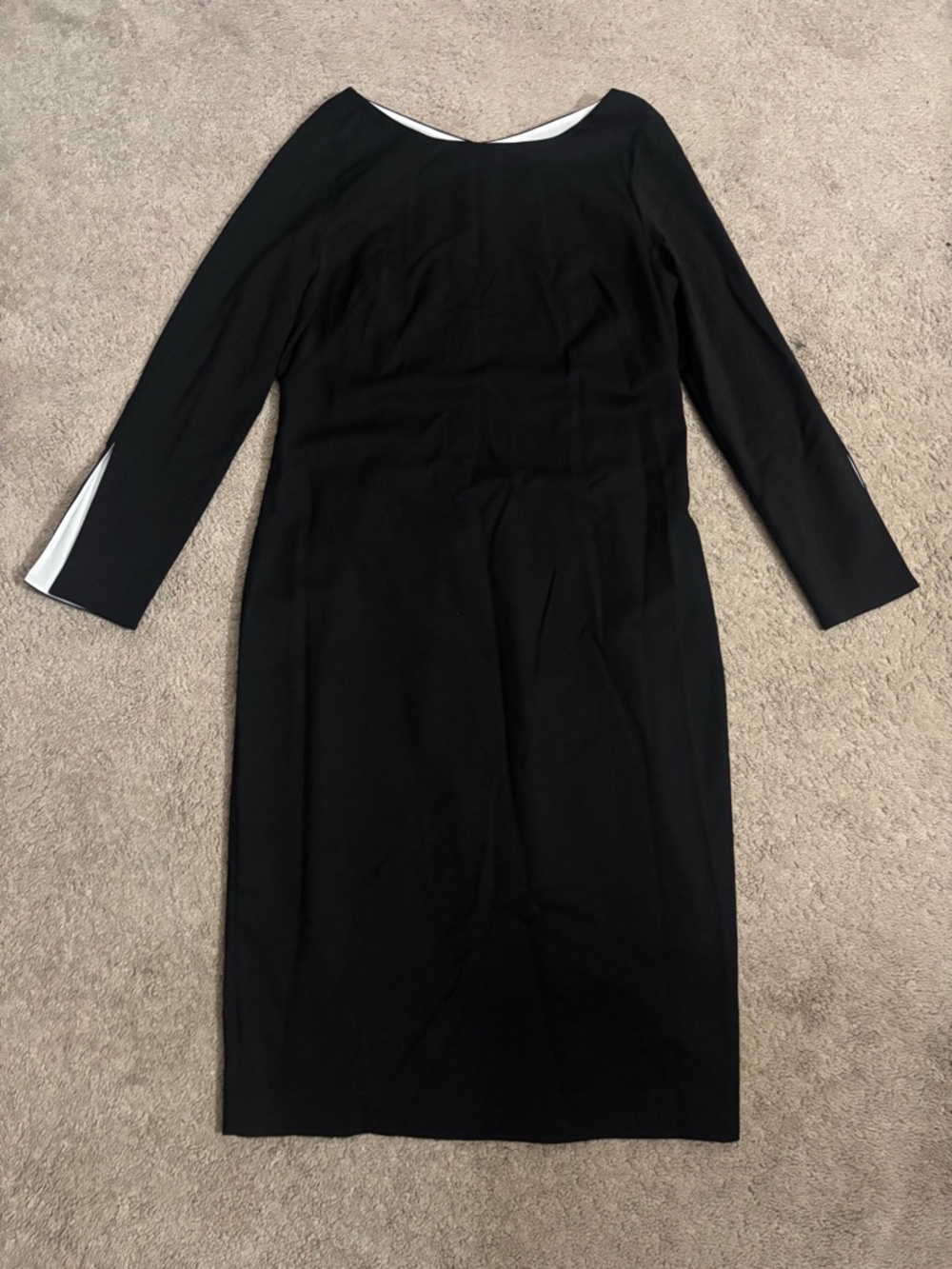 Banana‎ Republic Womens Black
White Slit Sleeve Stretch Career
Pencil Dress Sz 6
